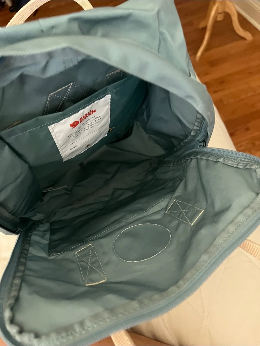 FJALLRAVEN KÅNKEN Water Resistant Backpack Sky Blue Light Oak